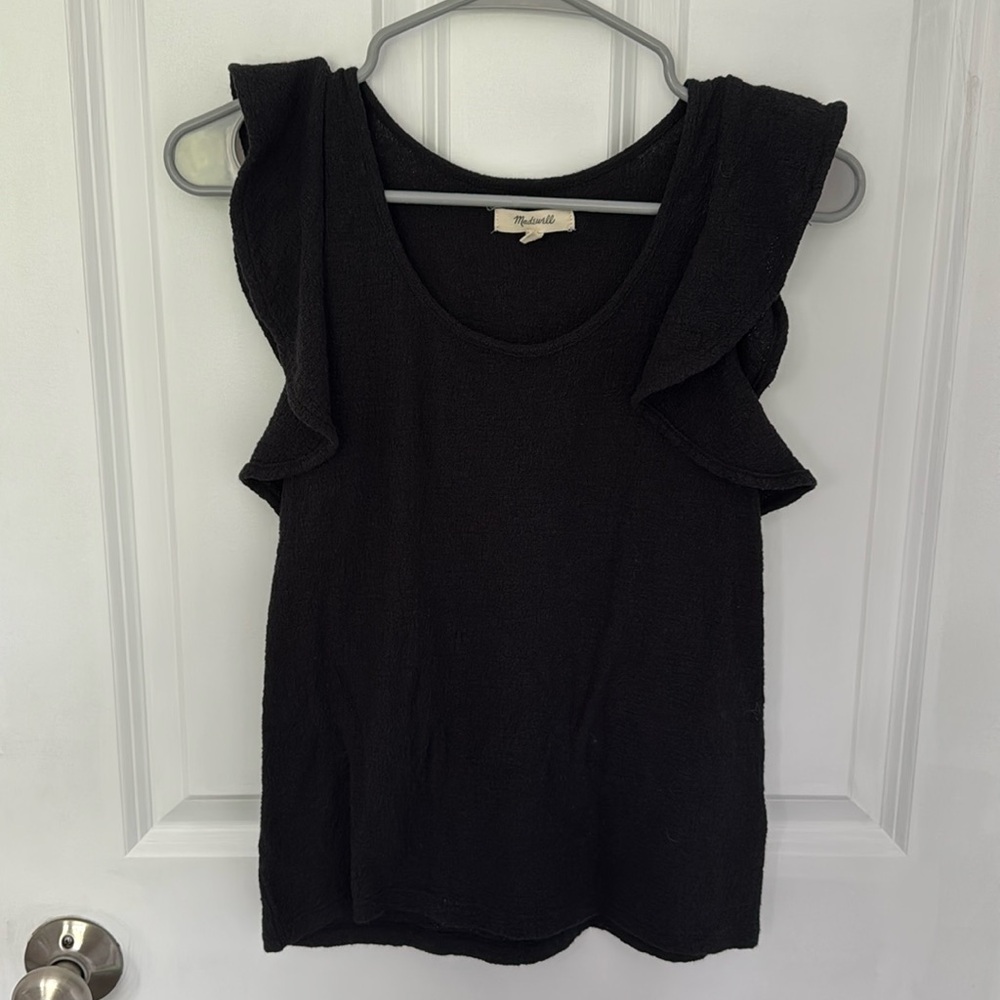 MADEWELL black womens short sleeve top